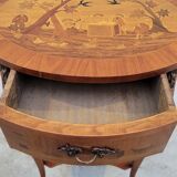 Louis xv style marquetry table Chinese scene