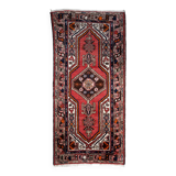 Handmade vintage Persian Hamadan rug 93cm x 196cm 1970s