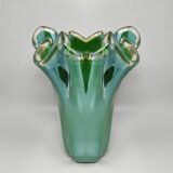 1970s Exquisite "Fazzoletto" Murano Glass Vase by Dogi. Made in Italy