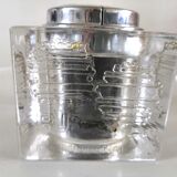 Briquet en verre décor incrusté design années 70