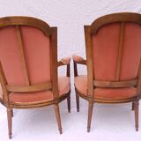 Pair of Louis XVI-style convertible armchairs