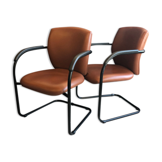 Pretty pair of office armchairs 60s