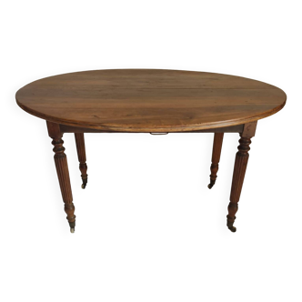 Table de salle à Manger ovale à rabats  de style Régence  19e 108-240 cm