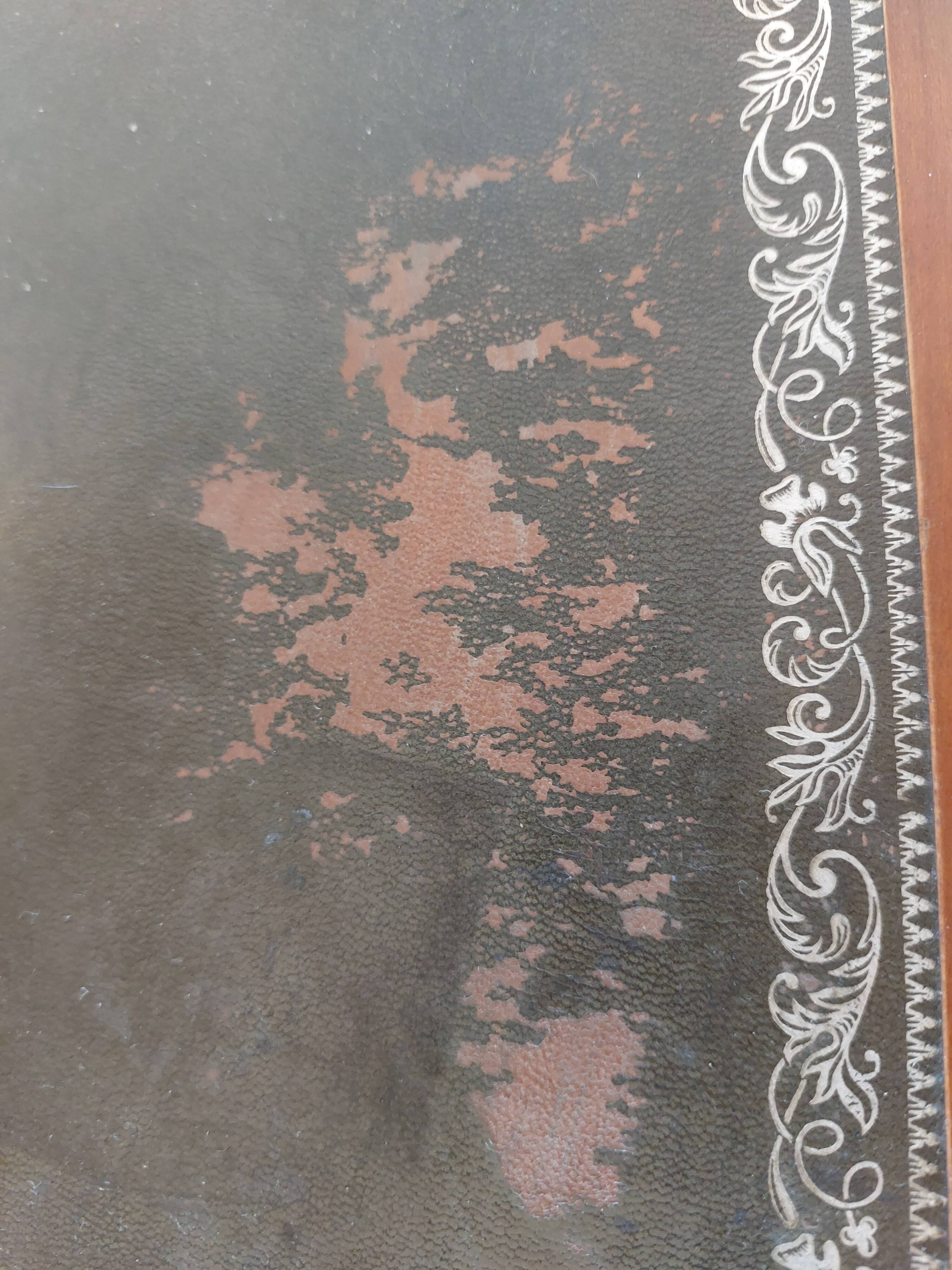 Wooden desk, leather top, extensions