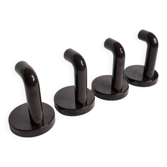 Set of 4 vintage 70s wall hooks, 10 cm