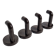 Set of 4 vintage 70s wall hooks, 10 cm
