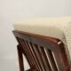 Vintage dark wood beige bouclé armchair by Z.Baczyk 1965