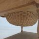 1970s, Scandinavian side table with drawers, solid oak wood, rattan.