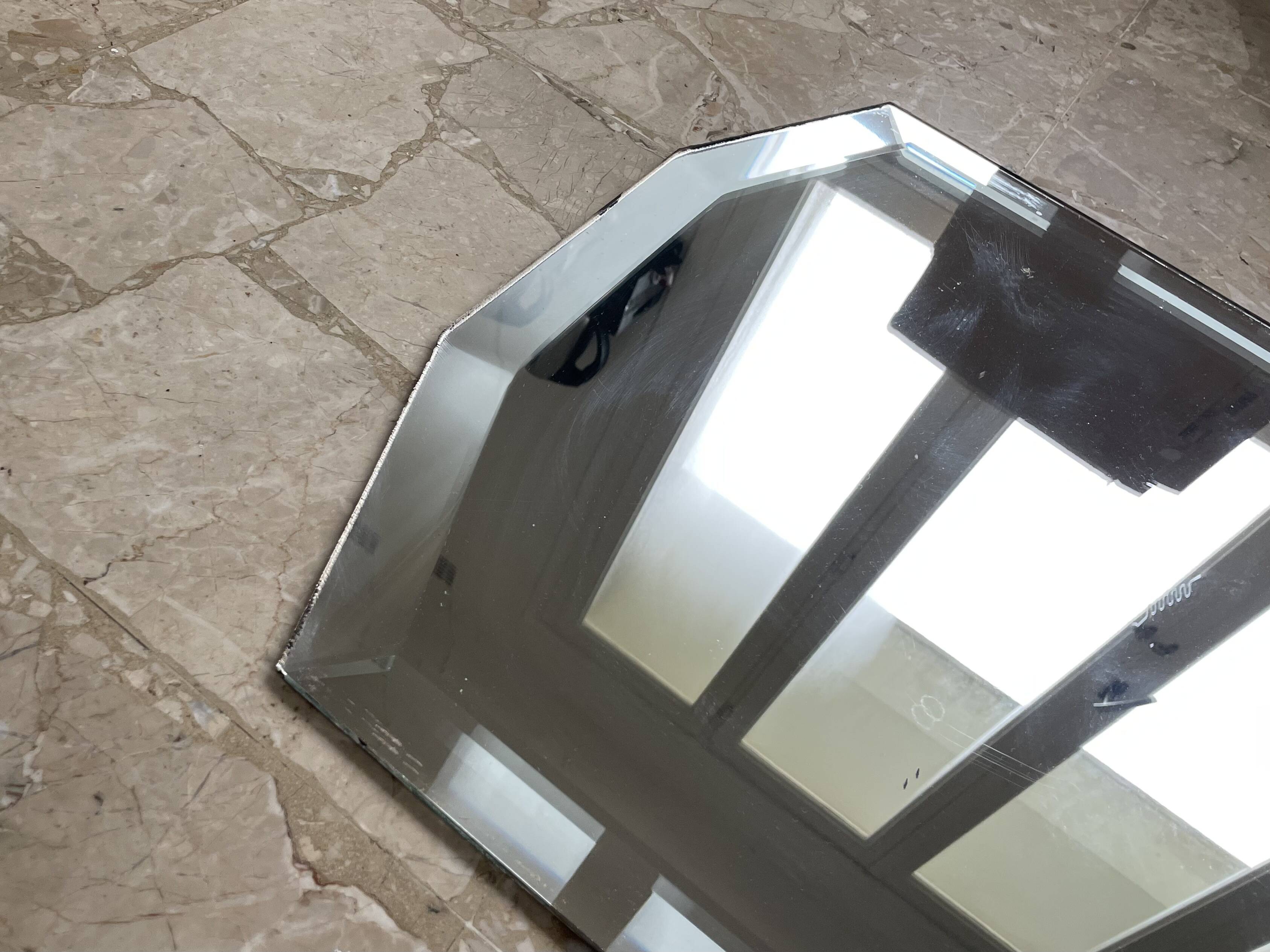 Large antique beveled mirror 54x153cm