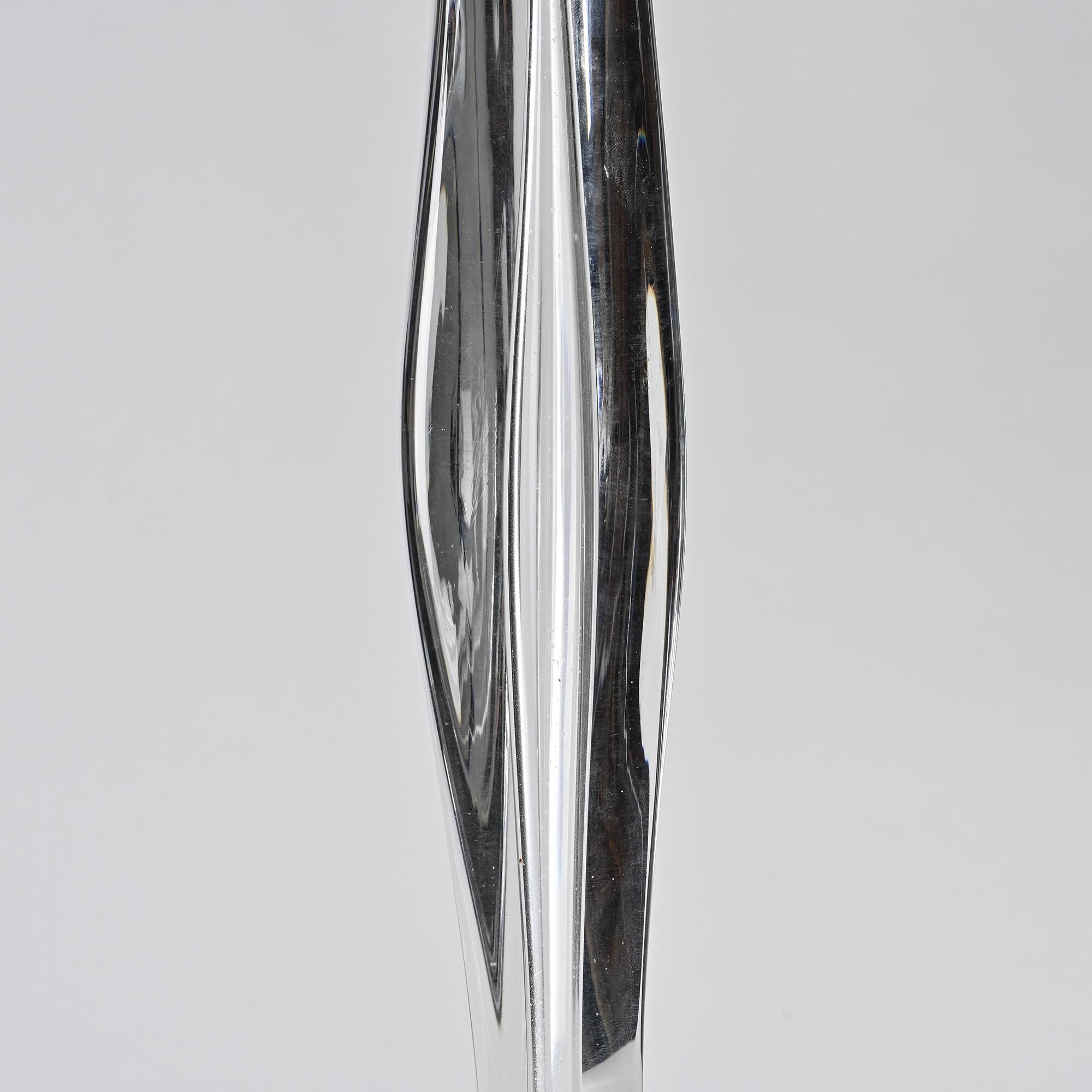 Crystal table lamp by Daum, France, 1970s