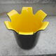 Saint-Clément black and yellow "petals" vase by b. létalle - 1950 vintage