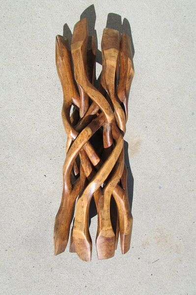 Side table foot six branches intercose and glass tray