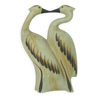 Sgrafo mid century ceramic figurine pair of cranes 1970s model no. 1152