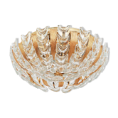Delicate chandelier in gilded brass and crystal glass in the shape of flowers by Palwa, Germany, 1970s.