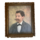 Portrait of a man with a moustache – Original 19th-century pastel – Stucco frame