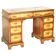 Victorian antique partner's desk in veined walnut with a leather top.