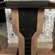 Esmée Art Deco side table, wood, black and grey