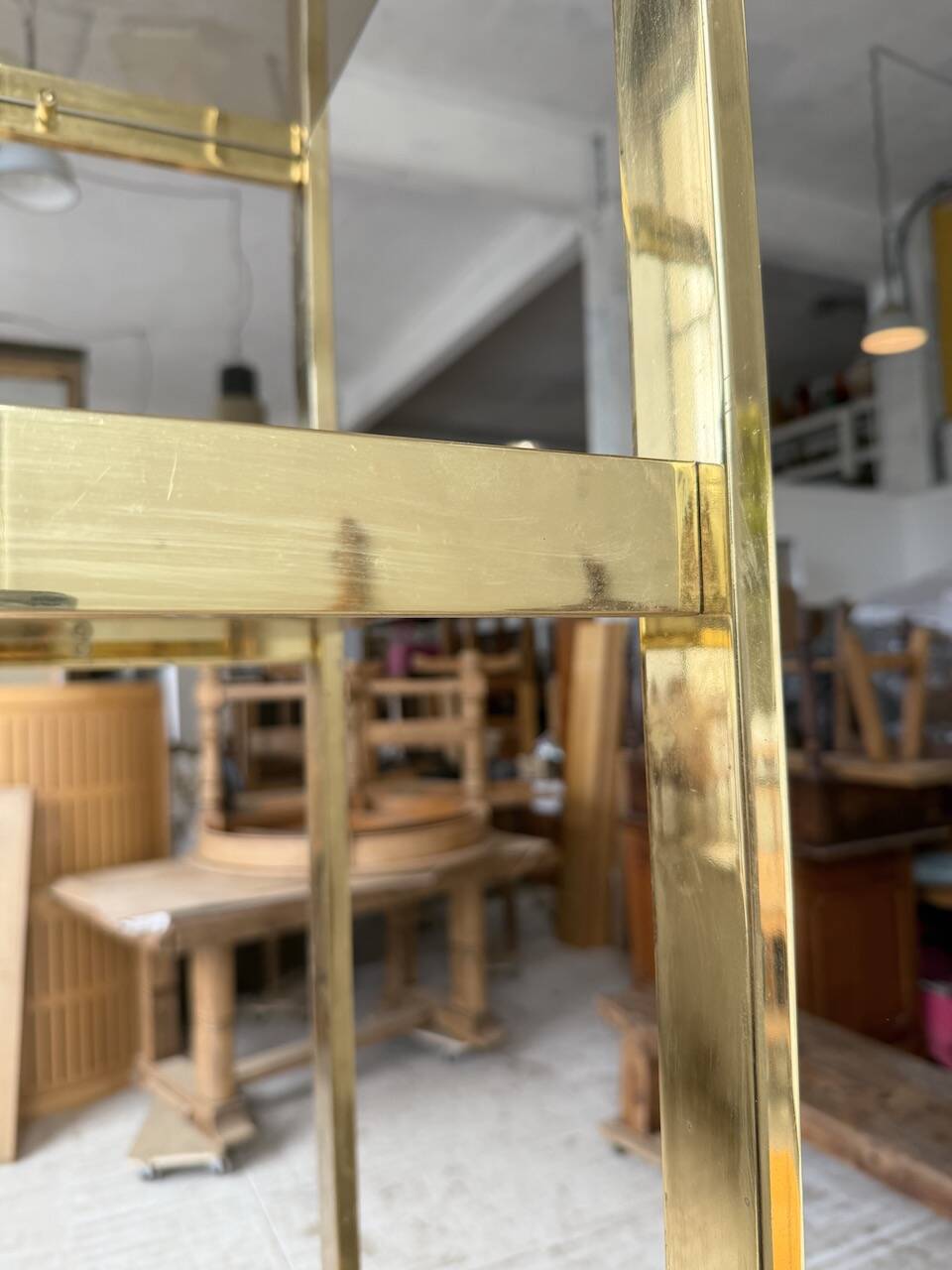 Brass shelf 1970 Belgo Chrom regency