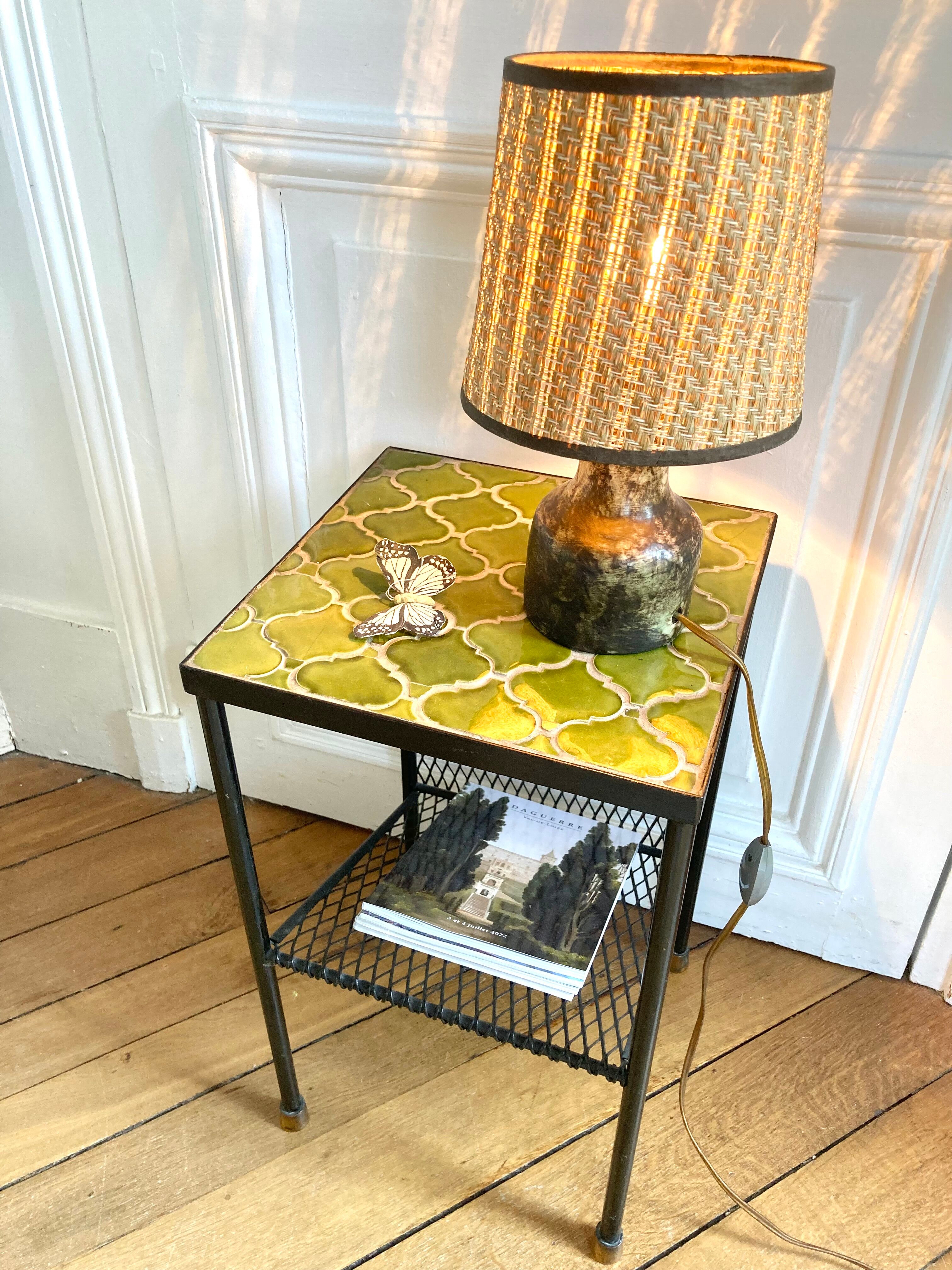 Earth lamp and braided lampshade 70s/70s