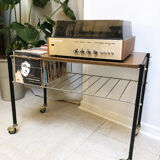 Vinyl door table with wheels, 1970