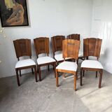 Set 6 chaises art déco chêne 1940