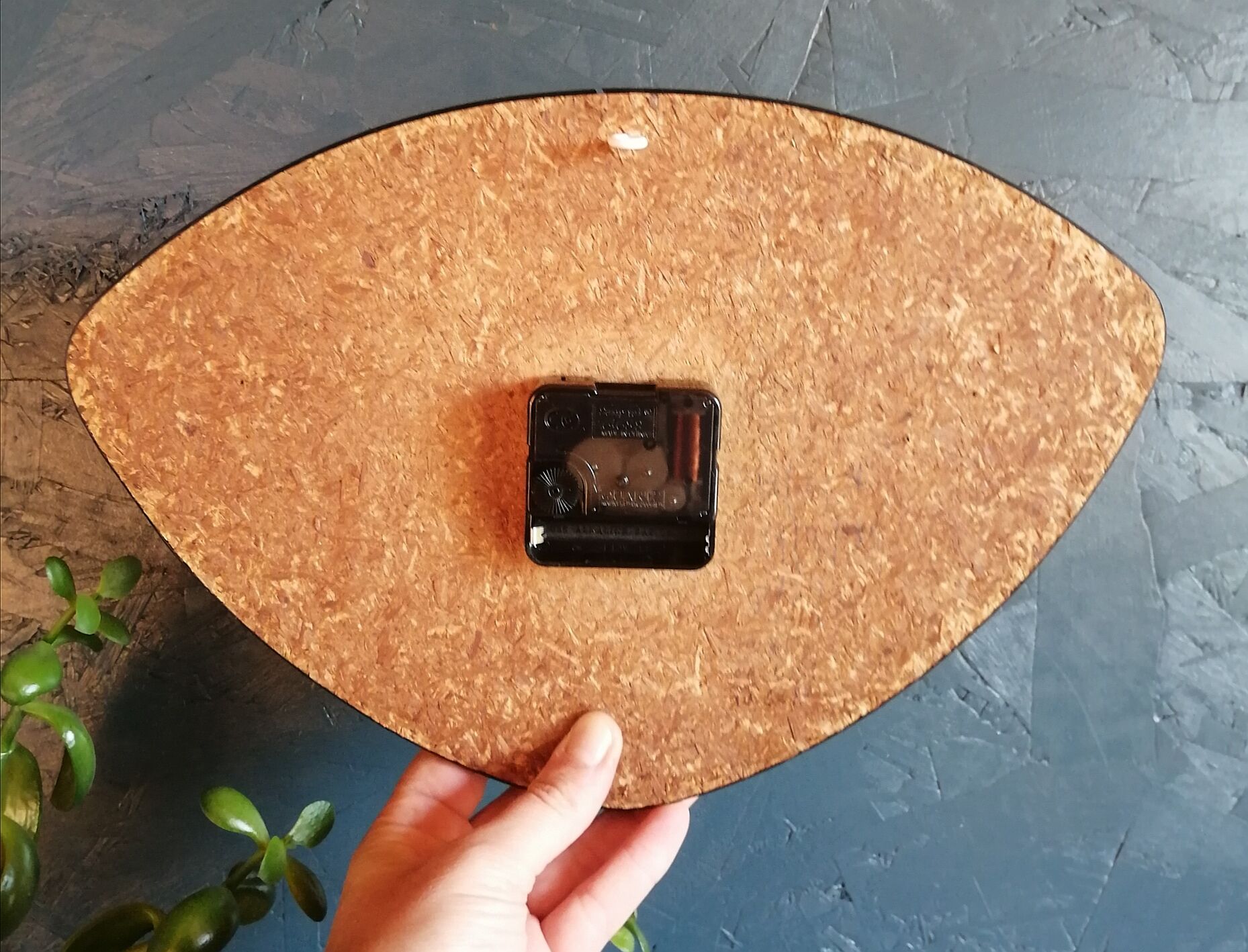 Vintage formica clock silent wall clock "Junghans mahogany"