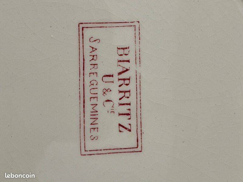 6 assiettes plates Terre de Fer U&C Sarreguemines – Modèle Biarritz