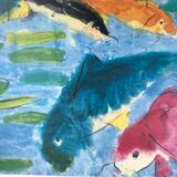 Art poster after Walasse TING, Springwind over the lake / Art expo New-York, 1989