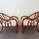 Paire de fauteuils en rotin torsadé 