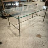 Steel and glass coffee table, circa 1950/60