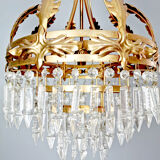 Midcentury gold gilded chandelier