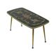 Fifties Rockabilly Coffee Table Glass Conical Golden Legs 90cm