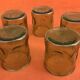 Années 1970 (lot 3) 5 verres à orangeade Verre bullé et coloré