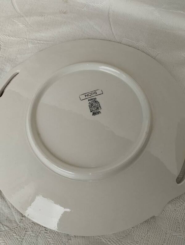 Lot Vintage Sarreguemines & Digoin – Modèle “Dijon”   Plat à Tarte + 8 Assiettes