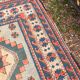 Antique Kazak Caucasian Carpet Wool 200x120 Vintage Blue Oriental Carpet 1900