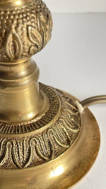 MASSIVE BRASS LAMP and VINTAGE Velvet