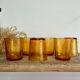 6 amber glasses Sierra vintage