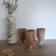 3 mazagrans / authentic vintage natural stoneware cups