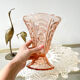 Vase vintage en verre rose style Art déco