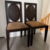 2 chaises Catherine Memmi bois Wengé