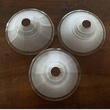 Three glass lampshades