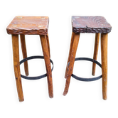 2 tabourets de  bar brutalistes