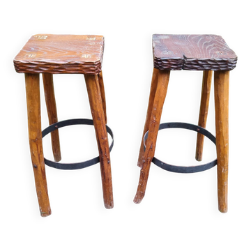 Brutalist bar stools x2