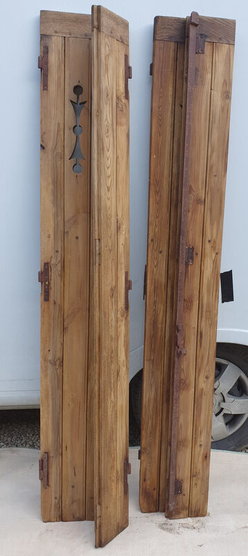Old waxed wood shutters