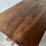 Solid walnut desk, folk art, Savoy, circa 1900