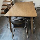 Magnificent wood & chrome designer chairs