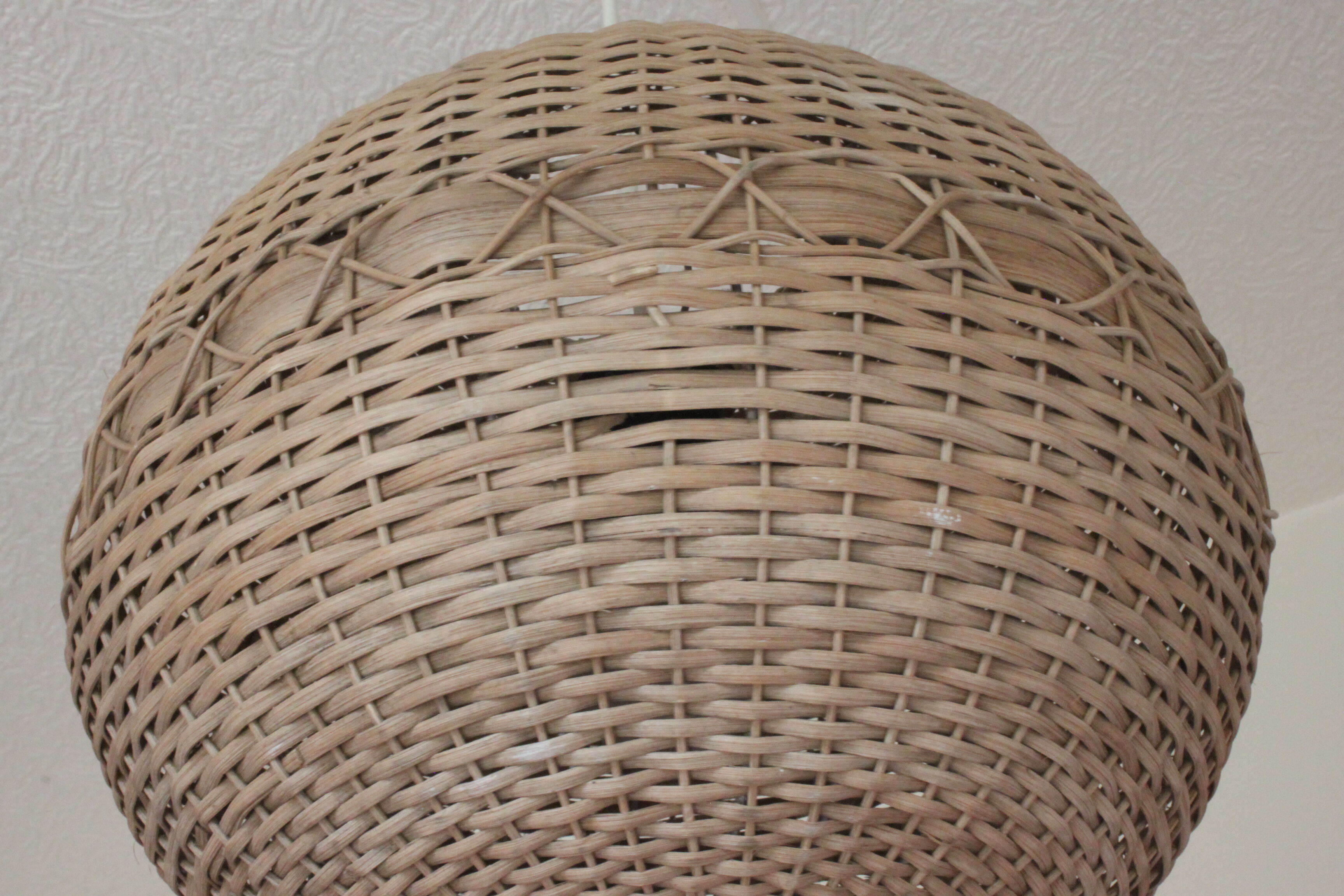 Rattan ball pendant light, 1960s