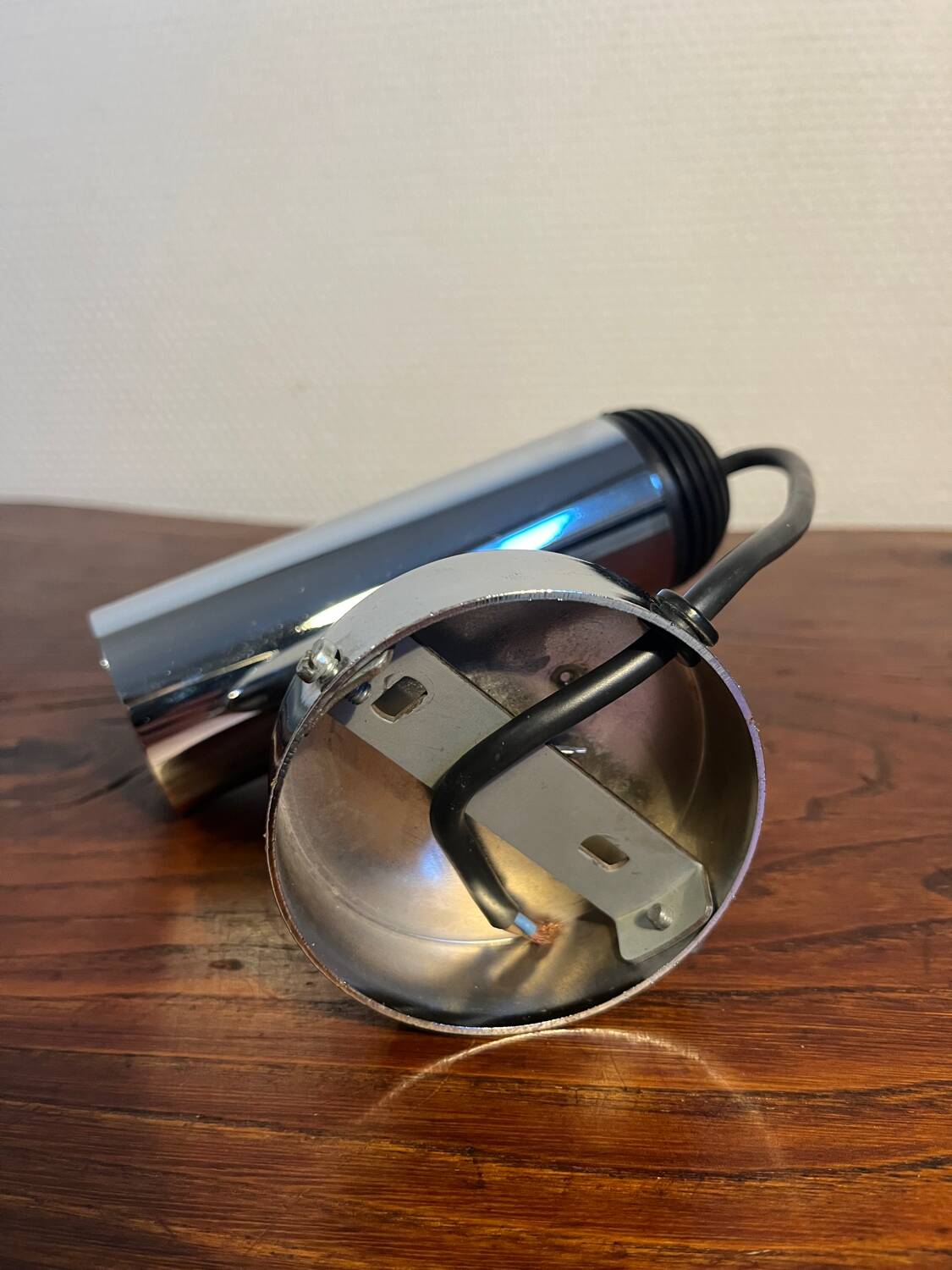 Space age chrome wall light spot from the 80s