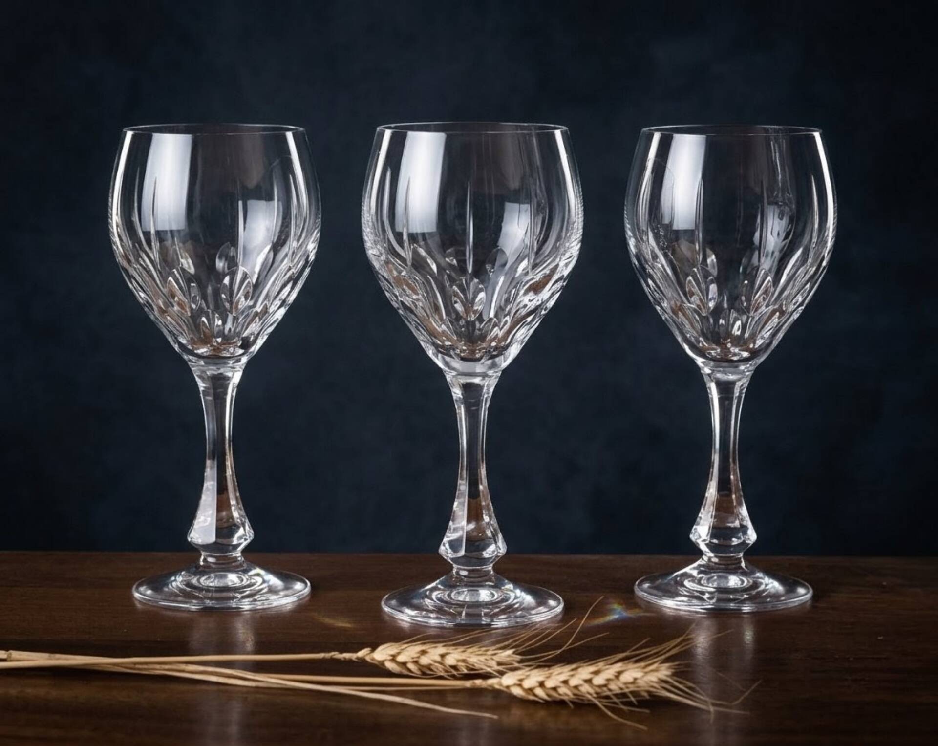 3 crystal stem glasses | Lorraine craftsmanship