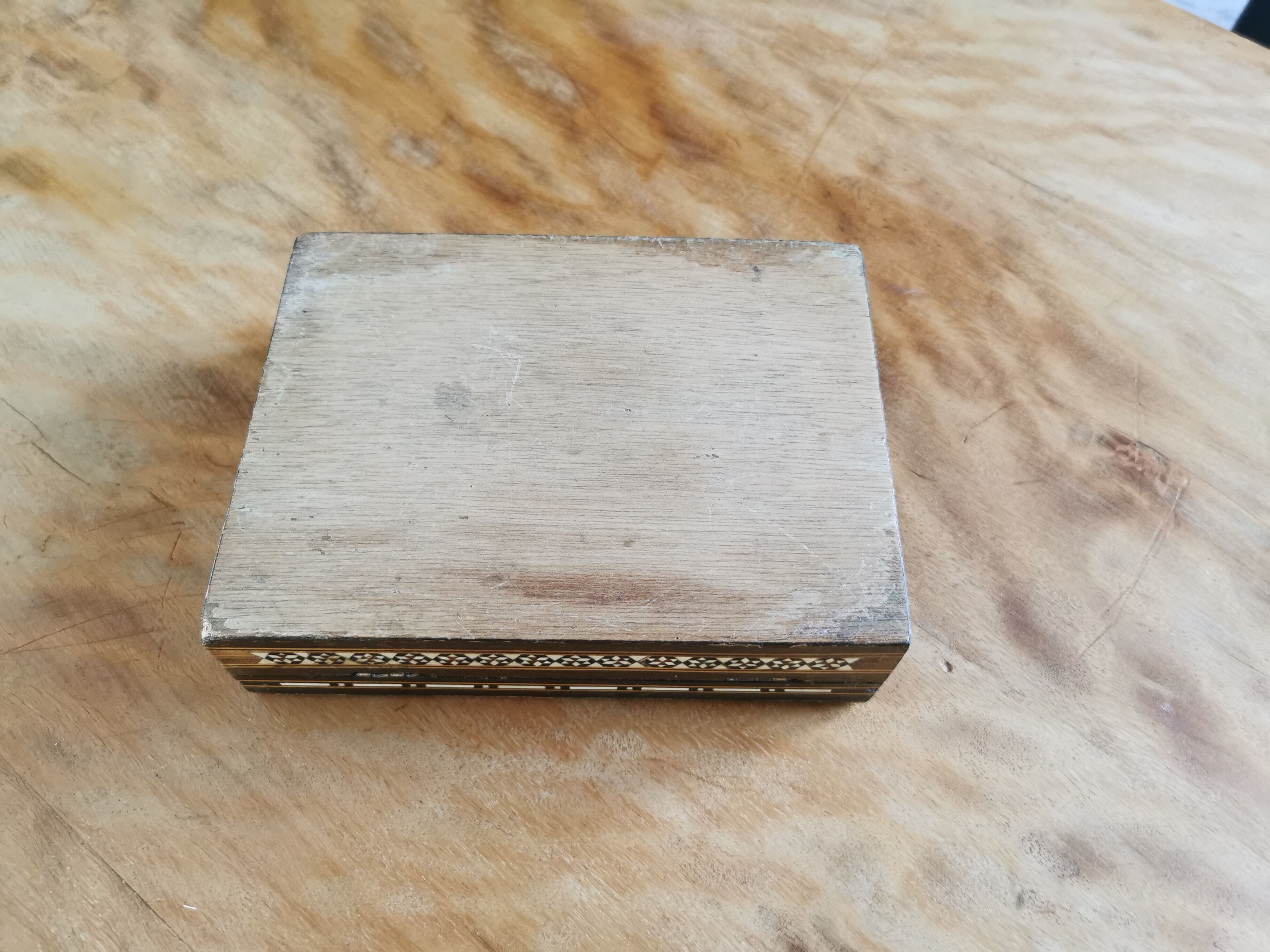 Old Syrian box wood and bone marquetry